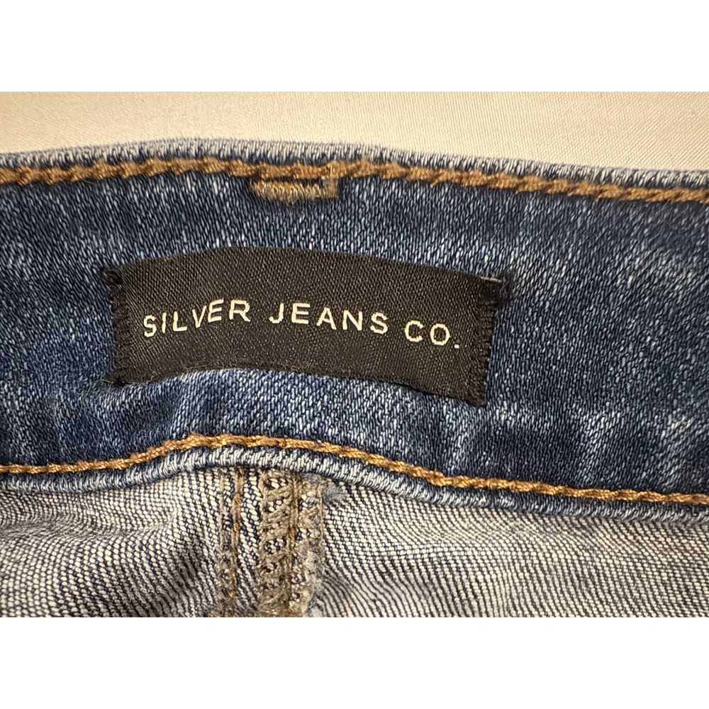 Silver Jeans Co Womens Wide Leg Mid Rise Medium Wash Denim Blue Jeans size 29 - Picture 4 of 9